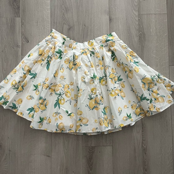 HM cotton lemon print skirt - Picture 1 of 4